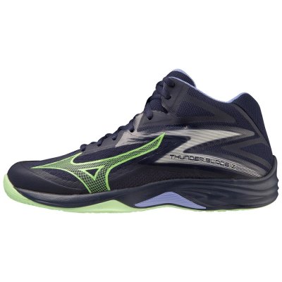 Zapatillas Para Voleibol Mizuno Thunder Blade Z Mid Hombre - Azules Oscuro / Verdes / Morados - Chi